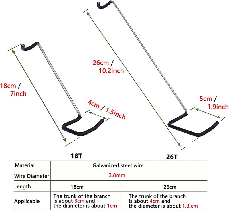 WLSANX Fruit Tree Limb Spreader 20pcs, 7 Inch Branch Puller,New Fruit Branch Spreader Plastic Hose Wrapped Iron Wire Don't Damage Branches,Twigs Open Angle Pull Branch Bending Tool (18T) - Image 4
